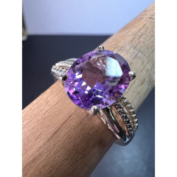 Amethyst sterling silver ring size 9 - Picture 1 of 11